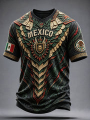 Men's Mexico Football Lover Alebrije Art Printed T-shirt