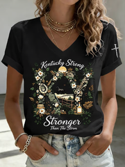 Women's Kentucky Stronger Than Storm Print short-sleeved T-shirt