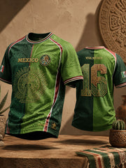 Men's Mexico Football Lover Art Printed T-shirt