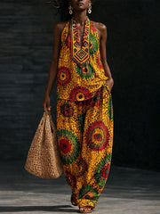 Women's African Art Cotton Linen Set