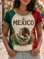 Women's Viva Mexico Mexican Pride Printed Casual Tee