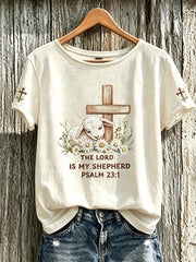 Women's Faith Pattern Printed Leisure Round Neck Short Sleeve T-shirt