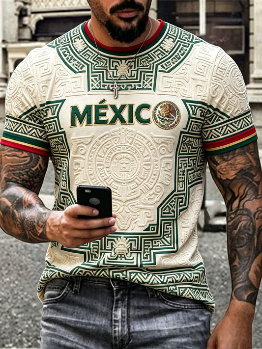 Men's Mexico Proud Art Printed T-shirt