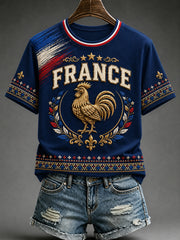 Women's France Lover O-neck Short Sleeve T-shirt