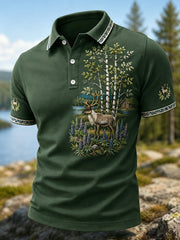 Men’s Finnish Lapland Reindeer Scenic Polo Shirt