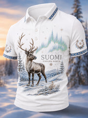 Men’s Finnish Lapland Reindeer Scenic Polo Shirt