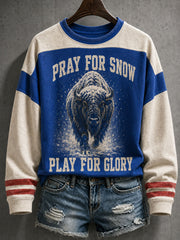 Women's Football Bulls Bills Lover Go Good Printed Sweatshirt