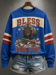 Women's Football Bulls Bills Lover Go Good Printed Sweatshirt