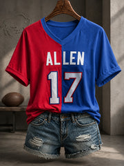 Women's Football Lover Bulls BUF Art Printed T-shirt
