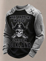 Men's Las Vegas Football Fan Print Waffle Long Sleeve Sweatshirt