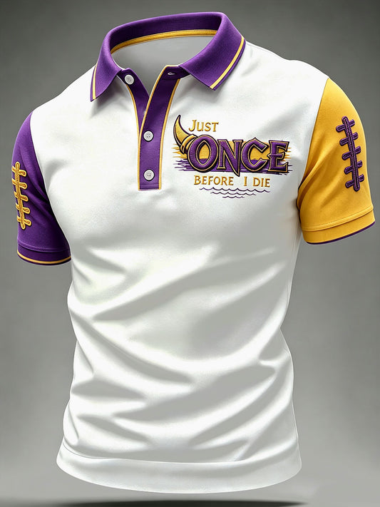 Men's Just Once Before I Die Football Print Shirt