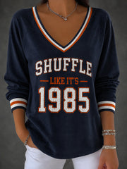 Women's Football Gameday Gift For Football Fans Casual Long Sleeve Shirt