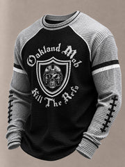 Men's Las Vegas Football Fan Print Waffle Long Sleeve Sweatshirt