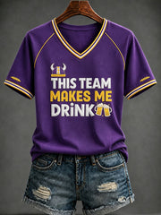 Women's ThisTeam Makes Me Drink V-neck T-shirt