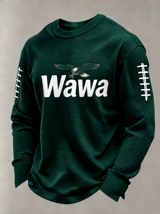 Men's Eagles Football Gameday Gift For Football Fans Waffle Long Sleeve Top