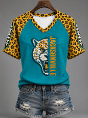 Women's Football Gameday Gift For Football Fans Casual V-Neck Tee