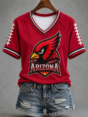 Women's Football Gameday Gift For Football Fans Casual V-Neck Tee