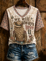 Women's Rip Country Music Lover Queen of Country Printed short-sleeved T-shirt