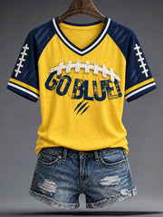 Women's University Football Lover Printed T-shirt