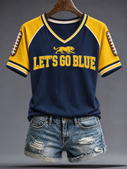 Women's University Football Lover Printed T-shirt