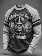 Men's Football Fan Print Waffle Sweatshirt