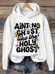 Women's Ain't No Ghost Like The Holy Ghost Christian Halloween Print Casual Hoodie