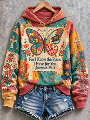 Women's Casual "Faith" Cross-Print Regular Sweatshirt