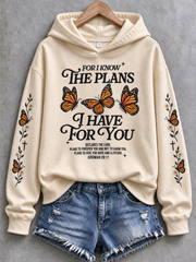 Women's Casual "Faith" Cross-Print Regular Sweatshirt