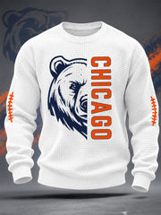 Men's Football Gameday Gift For Football Fans Casual Waffle Sweatshirt
