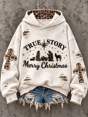 Women's True Story Nativity, Christmas Gift for Christian Regular Sweatshirt