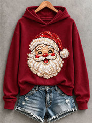 Women's Santa Print Hoodie