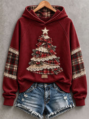 Women's Christmas Tree Print Hoodie