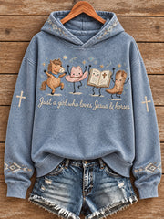 Women's Vintage Western Syle Faith&Horses Lover Printed Hoodie
