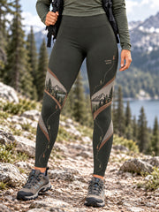 Women's Wilderness Trail Print Hike Lovers Leggings