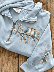 Women's Sialia Sialis and Floral Pattern Casual Half-Zip Sweatshirt