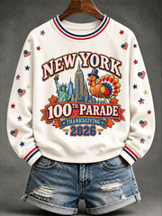 Women's Thanksgiving Day Parade Print Casual Sweatshirt