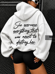 Women's She Overcame Everything That Was Meant To Destroy Her Print Hoodies