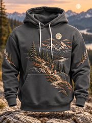 Men's Wilderness Trail Print Hike Lovers Casual Hoodie