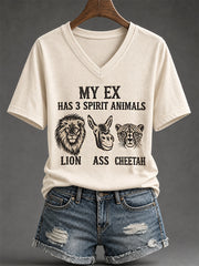 Women's Sassy & Sarcastic Funny Graphic Print V-Neck Tee