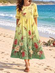 Women's AU Christmas Art Printed Dress