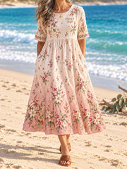 Women's AU Merry Christmas Down Under Art Printed Dress