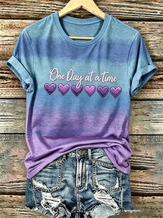 Women's Alzheimer's Awareness Support Print Tee