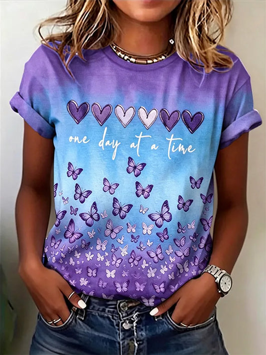 Women's Alzheimer's Awareness Support Print Tee