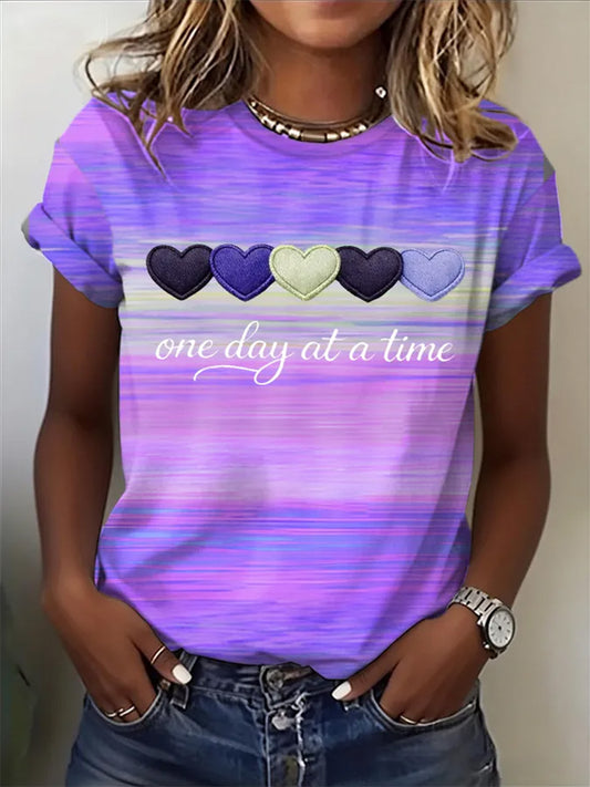 Women's Alzheimer's Awareness Support Print Tee