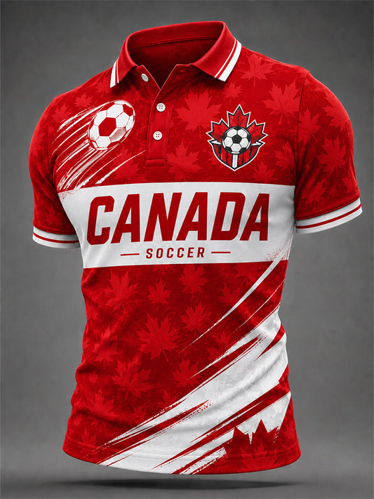 Men's Canada Soccer Graphic Print Casual Polo