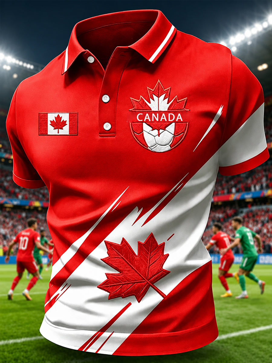 Men's Canada Print Casual Polo