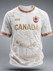Men's Canada Soccer Printed Casual T-Shirt