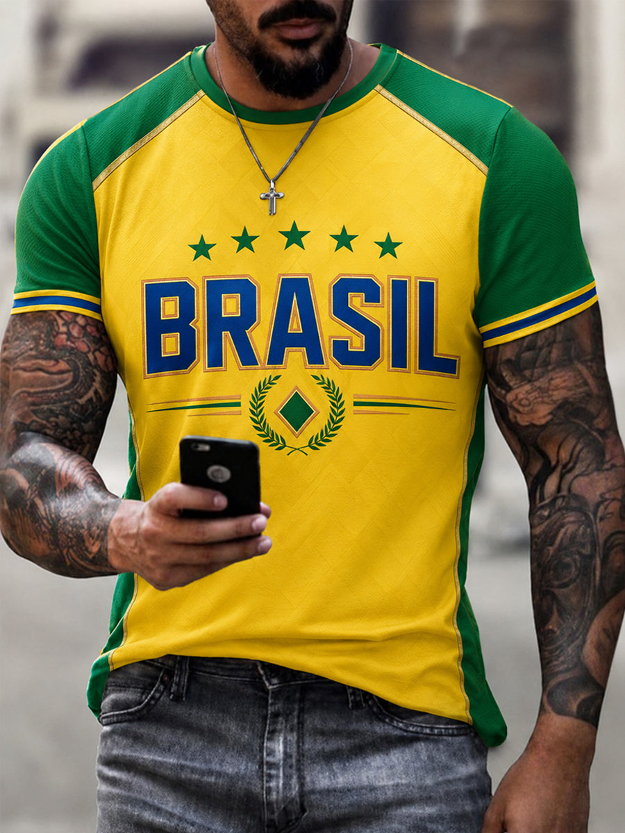 Men's Brasil Print Casual Tee