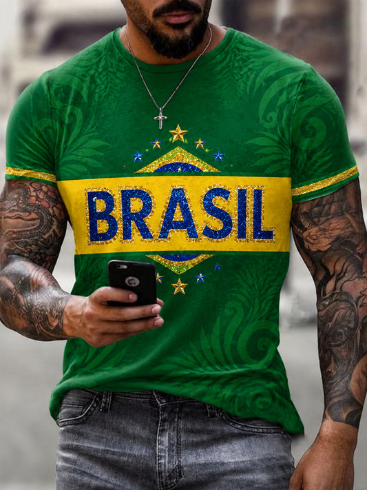 Men's Brasil Print Casual Tee