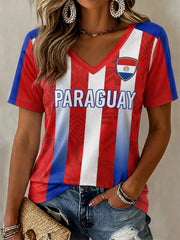 Women's Gift For Football Fans Print Casual V-Neck Tee